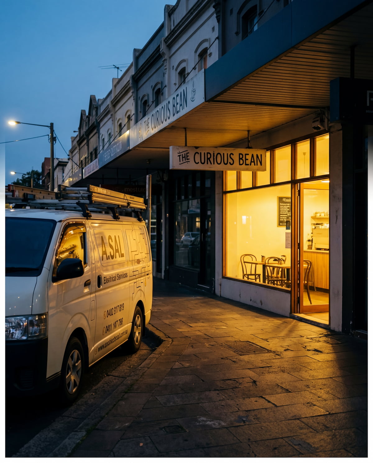 commercial electrician sydney after hours cafe van